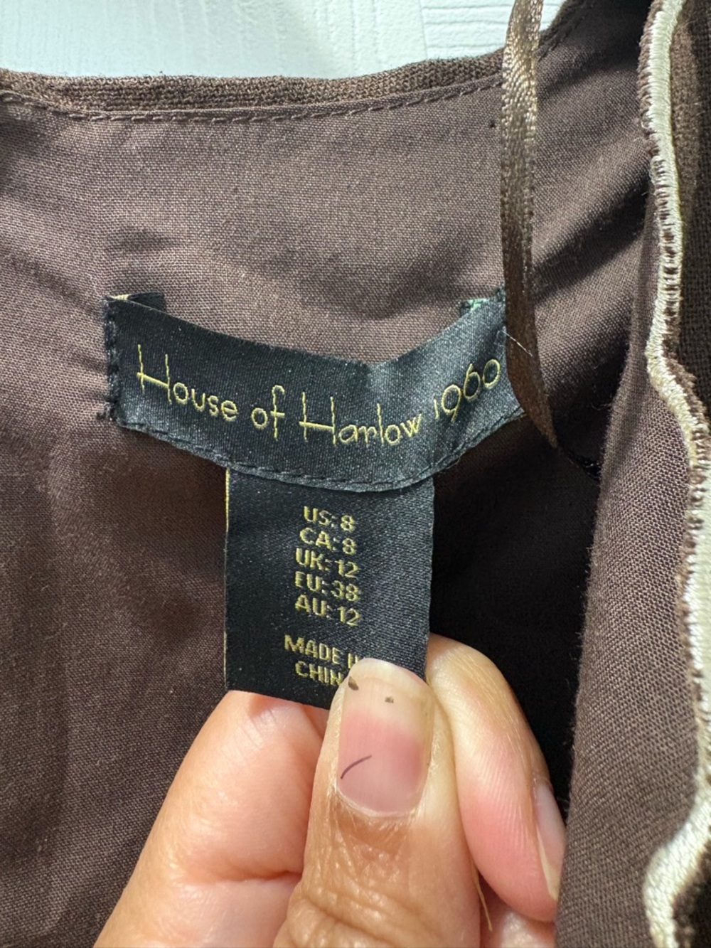 House Of Harlow Bow Scalloped Linen Blend Mini Dress Size 8 NWOT - Picture 3 of 3